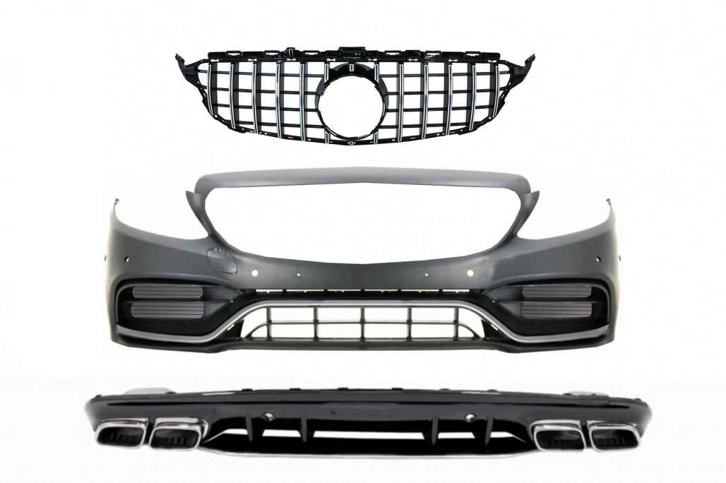 Front bumper with diffuser suitable for Mercedes C-Class W205 (2014-2020)