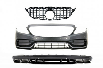 Front bumper with diffuser suitable for Mercedes C-Class W205 (2014-2020)