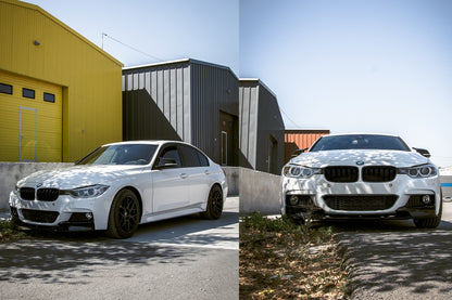 Paraurti anteriore con fendinebbia e proiettori adatto per BMW Serie 3 2011-2019