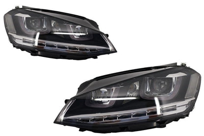 Paraurti anteriore con fari 3D Silver LED adatto per VW Golf VII 7 (2013-2017)