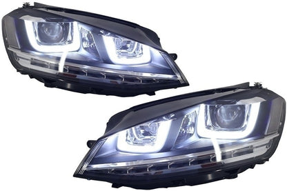 Paraurti anteriore con fari 3D Silver LED adatto per VW Golf VII 7 (2013-2017)