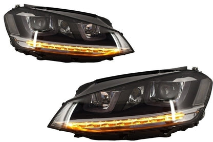 Paraurti anteriore con fari 3D Silver LED adatto per VW Golf VII 7 (2013-2017)