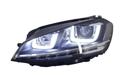 Paraurti anteriore con fari 3D Silver LED adatto per VW Golf VII 7 (2013-2017)