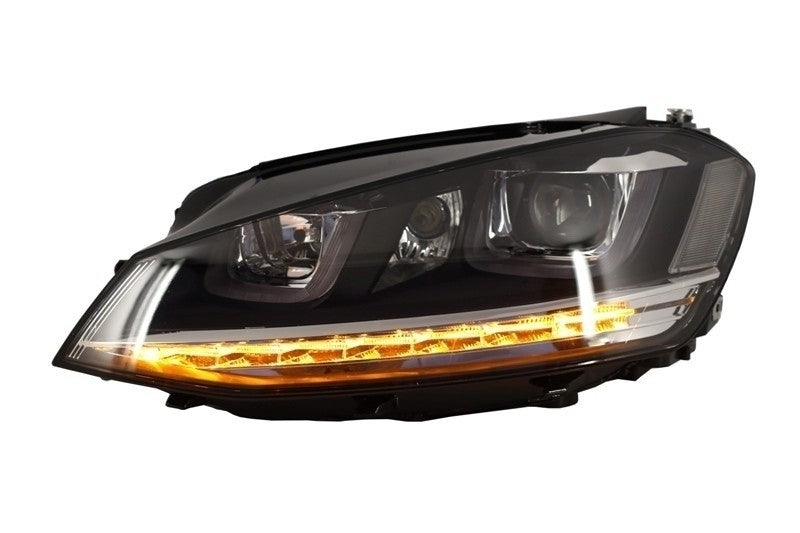 Paraurti anteriore con fari 3D Silver LED adatto per VW Golf VII 7 (2013-2017)