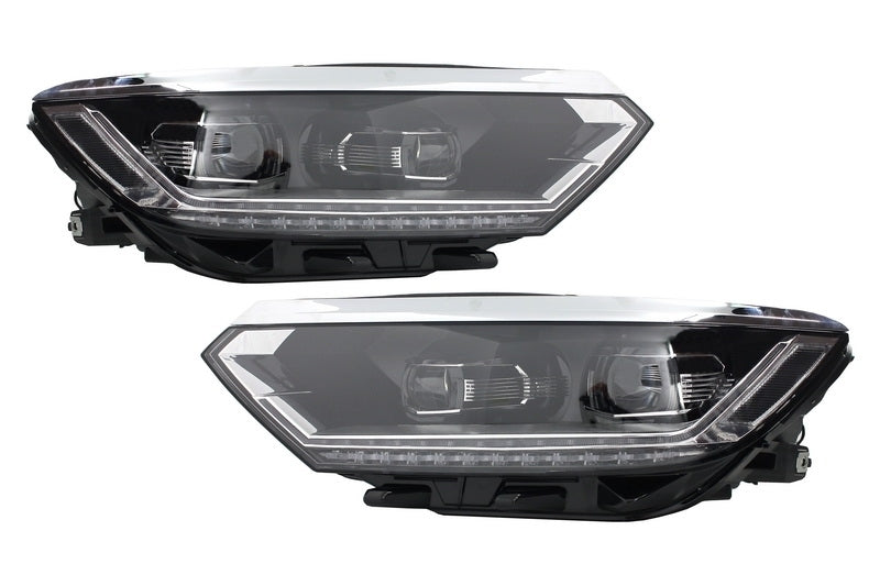 Front and rear bumper with headlights and diffuser suitable for VW Passat B8 3G 