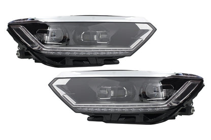Front and rear bumper with headlights and diffuser suitable for VW Passat B8 3G 