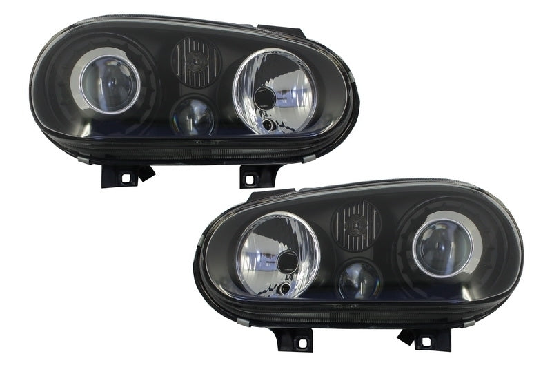 Front bumper with black headlights suitable for VW Golf IV 4 MK4 (10.1997-09.2003) 