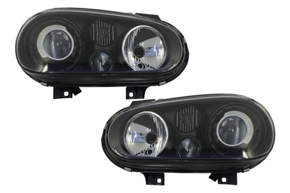 Front bumper with black headlights suitable for VW Golf IV 4 MK4 (10.1997-09.2003) 