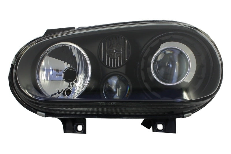 Front bumper with black headlights suitable for VW Golf IV 4 MK4 (10.1997-09.2003) 