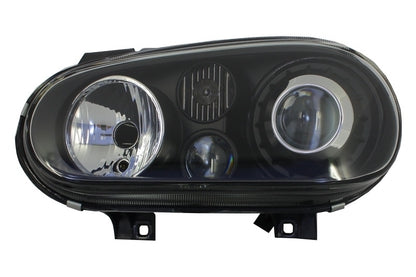 Front bumper with black headlights suitable for VW Golf IV 4 MK4 (10.1997-09.2003) 