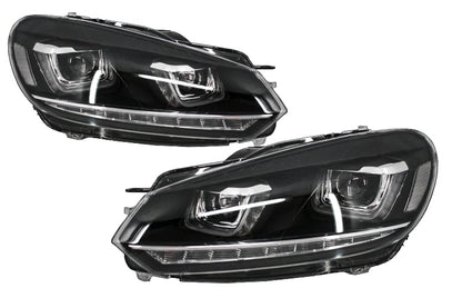 Front bumper with LED headlights suitable for VW Golf VI 6 MK6 (2008-2013) 