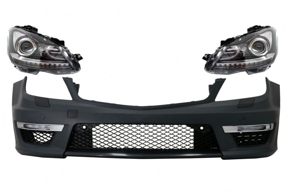 Paraurti anteriore con luci diurne  adatto per Mercedes Classe C W204  2012-2014