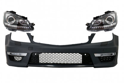 Paraurti anteriore con luci diurne  adatto per Mercedes Classe C W204  2012-2014