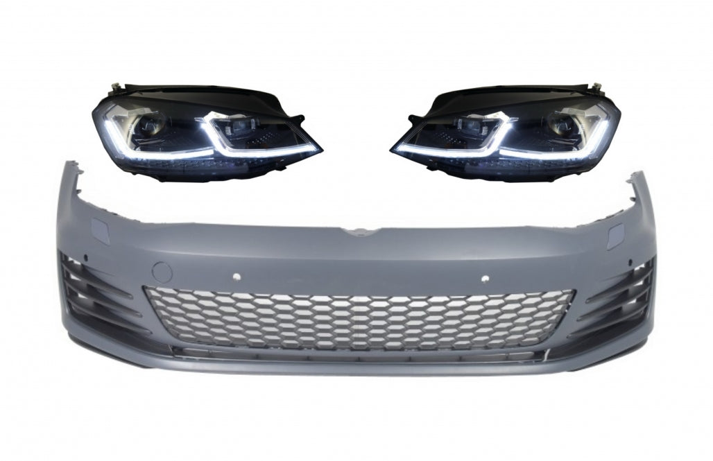 Front bumper with LED headlights suitable for VW Golf VII 7 5G (2013-2017)
