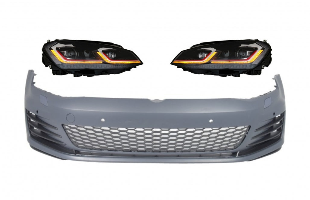 Paraurti anteriore con fari a LED  rosse adatte per VW Golf VII 7 5G (2013-2017)