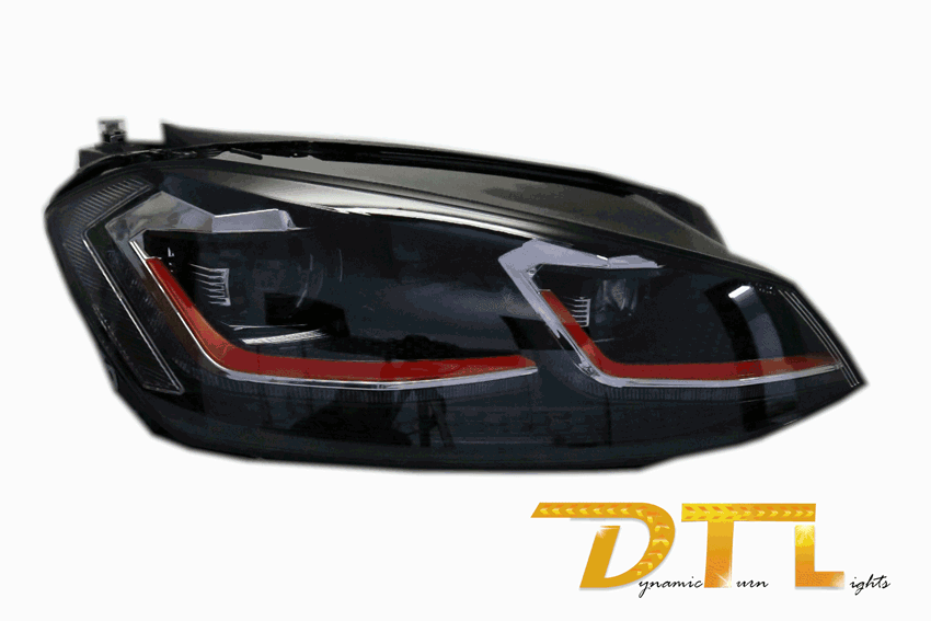 Paraurti anteriore con fari a LED  rosse adatte per VW Golf VII 7 5G (2013-2017)