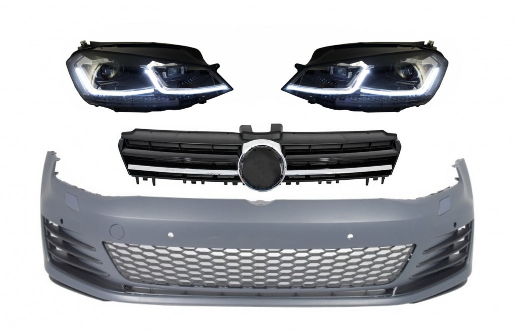 Paraurti anteriore con fari a LED adatti per VW Golf VII 7 5G (2013-2017)