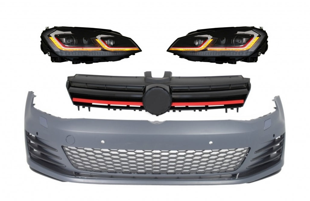 Front Bumper with LED Headlights and Grille Suitable for VW Golf 7 5G 2013-2017 