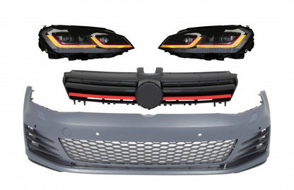 Front Bumper with LED Headlights and Grille Suitable for VW Golf 7 5G 2013-2017 