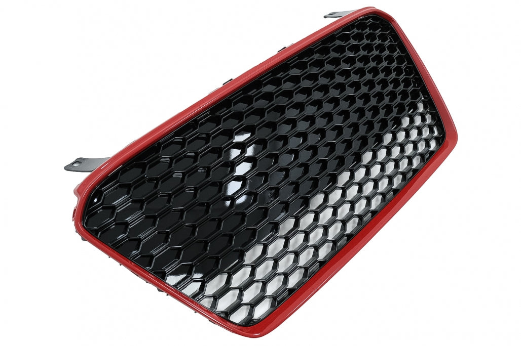 Griglia anteriore adatta per Audi R8 42 1st Generation Facelift (2013-2015) RS Design Nero Lucido Rosso