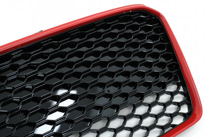 Griglia anteriore adatta per Audi R8 42 1st Generation Facelift (2013-2015) RS Design Nero Lucido Rosso