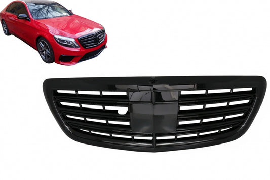 Griglia anteriore adatta per Mercedes Classe S W222 (2014-08.2020) S63 S65 Design Nero Pianoforte