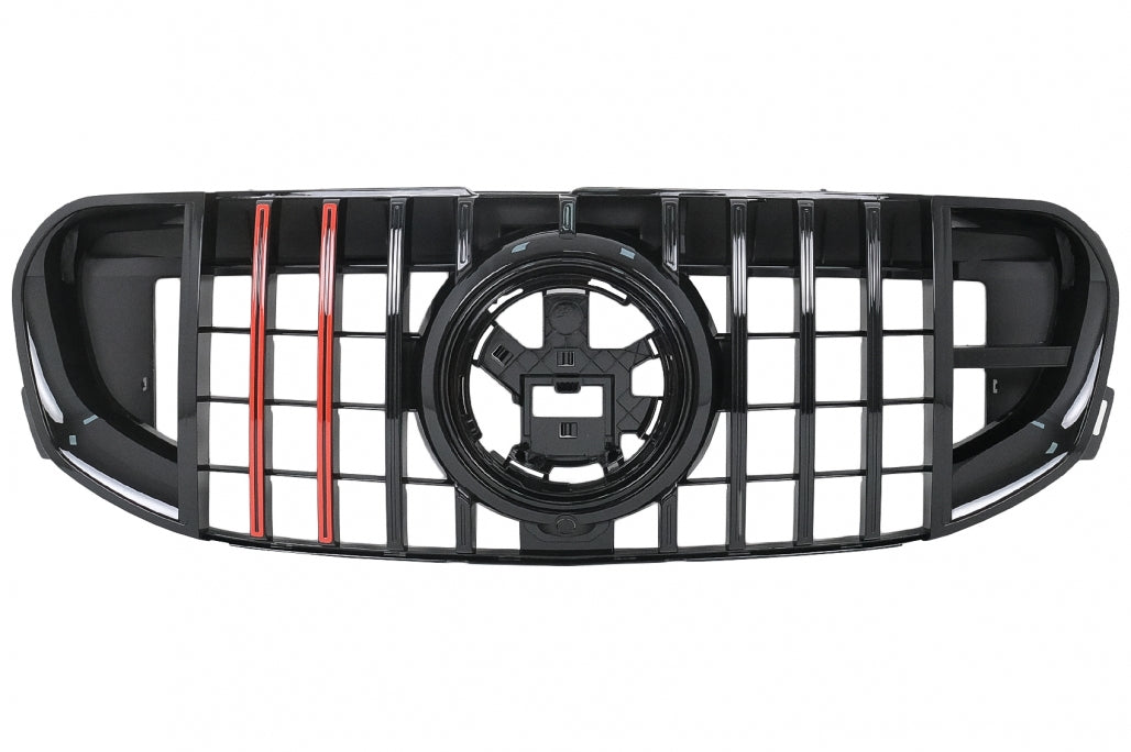 🔥 Griglia Anteriore con Inserto Rosso adatta per Mercedes GLS SUV X167 19-23 🔥