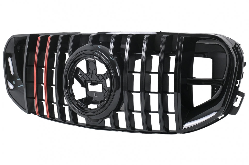 🔥 Griglia Anteriore con Inserto Rosso adatta per Mercedes GLS SUV X167 19-23 🔥