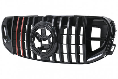 🔥 Griglia Anteriore con Inserto Rosso adatta per Mercedes GLS SUV X167 19-23 🔥