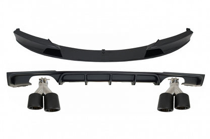 Spoiler anteriore con diffusore doppia uscita e terminali adatti per BMW f30 f3