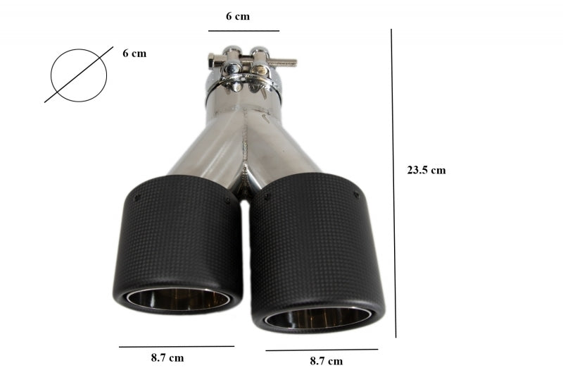 Spoiler anteriore con diffusore doppia uscita e terminali adatti per BMW f30 f3