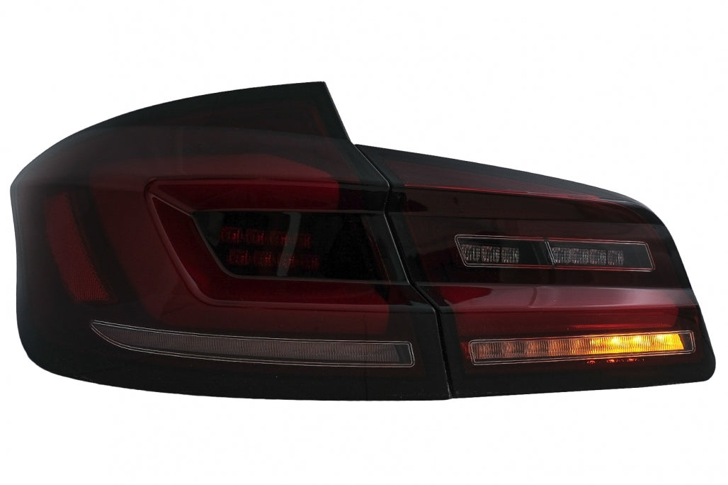 Full LED bar rear lights suitable for BMW 5 Series F10 (2011-2017) Smoke red dynamic sequential turn signal