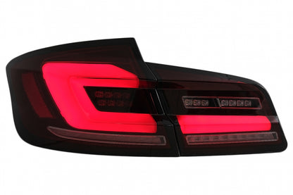 Full LED bar rear lights suitable for BMW 5 Series F10 (2011-2017) Smoke red dynamic sequential turn signal