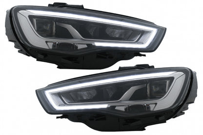 Full LED headlights suitable for Audi A3 8V Pre-Facelift (2013-2016) Halogen upgrade with dynamic sequential cornering lights LHD