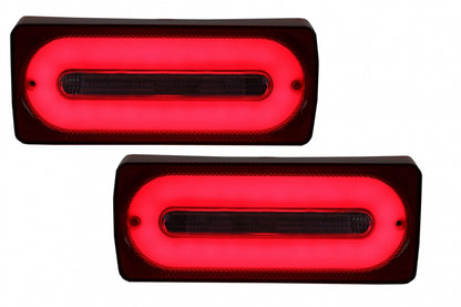 Luci posteriori full LED Barra luminosa adatta per Mercedes classe G W463 (1989-2015) RED Luci di svolta sequenziali dinamiche