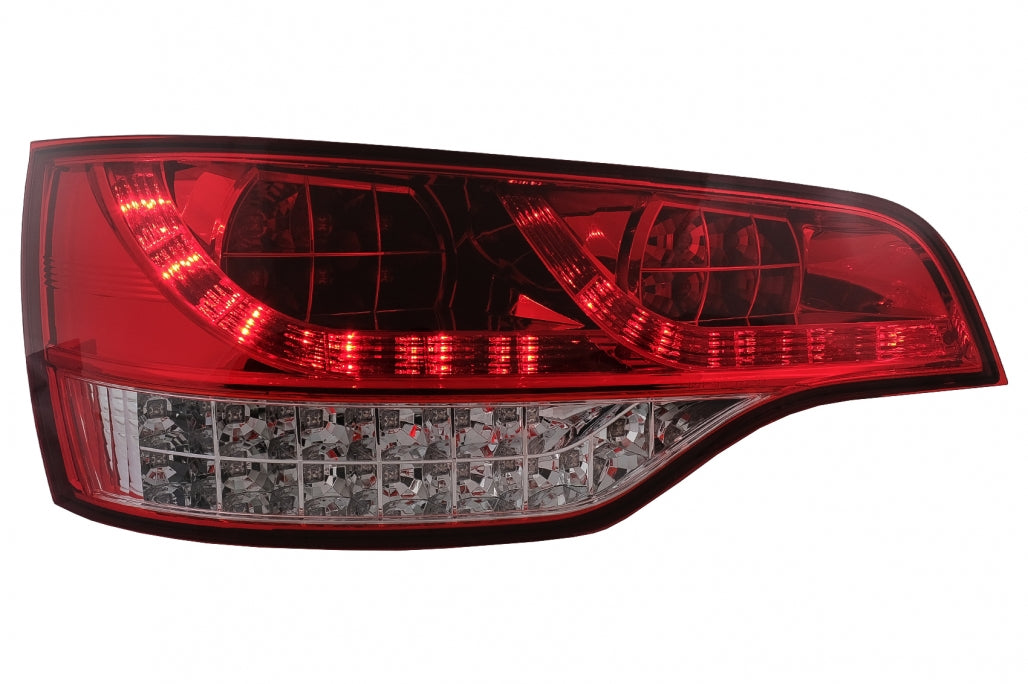 Fanali posteriori Full LED adatti per Audi Q7 4L (2006-2009) Rosso Trasparente
