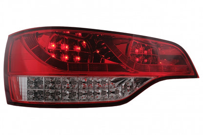 Fanali posteriori Full LED adatti per Audi Q7 4L (2006-2009) Rosso Trasparente