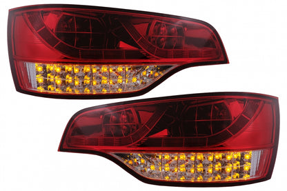 Fanali posteriori Full LED adatti per Audi Q7 4L (2006-2009) Rosso Trasparente