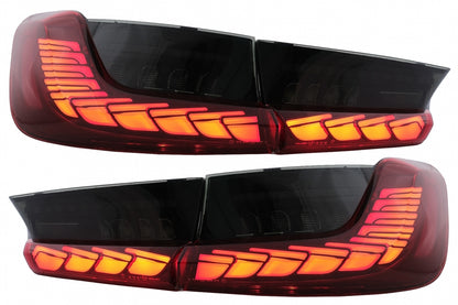 Fanali posteriori Full LED adatti per BMW Serie 3 G20 G28 M3 G80 Berlina (2018-2022) Fumo rosso con luce di svolta sequenziale dinamica