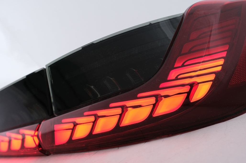 Fanali posteriori Full LED adatti per BMW Serie 3 G20 G28 M3 G80 Berlina (2018-2022) Fumo rosso con luce di svolta sequenziale dinamica
