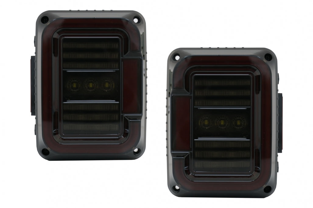 Fanali posteriori Full LED adatti per Jeep Wrangler JK (2007-2017) Fumè