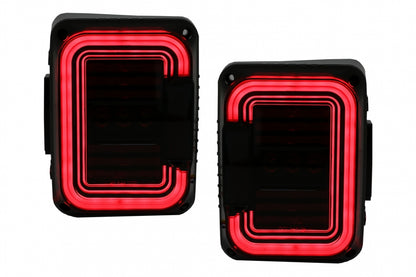 Fanali posteriori Full LED adatti per Jeep Wrangler JK (2007-2017) Fumè