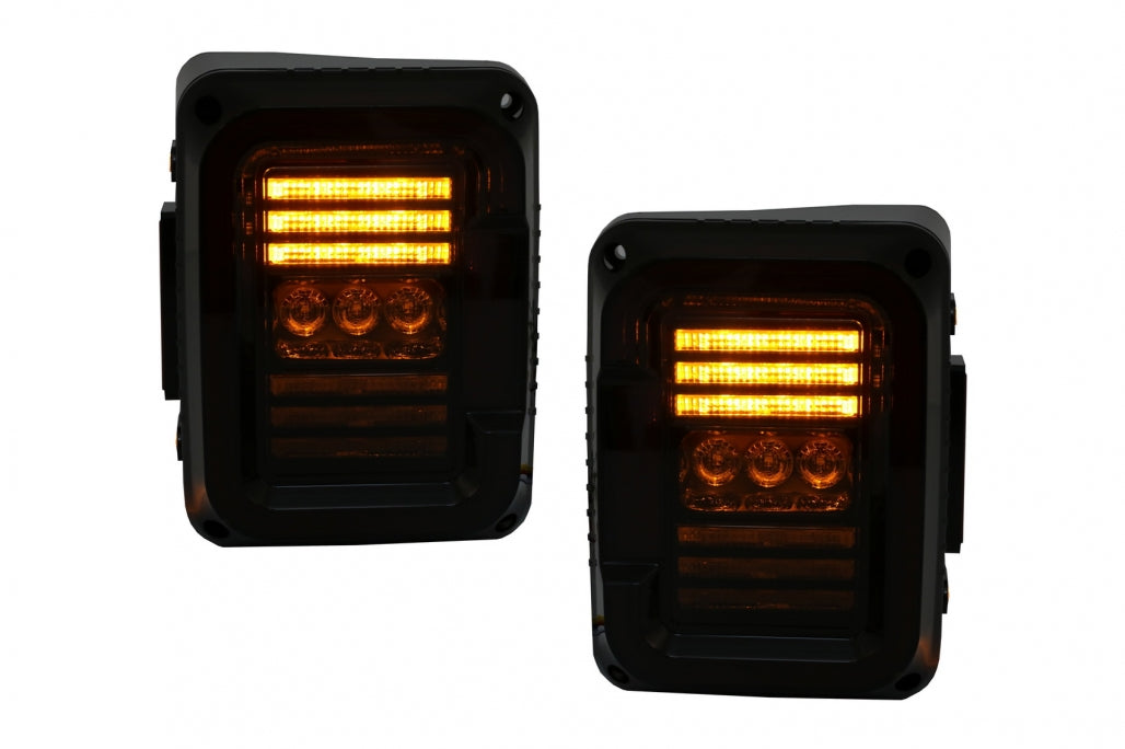 Fanali posteriori Full LED adatti per Jeep Wrangler JK (2007-2017) Fumè