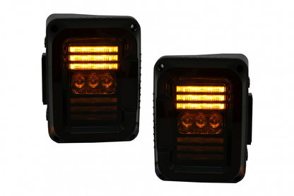 Fanali posteriori Full LED adatti per Jeep Wrangler JK (2007-2017) Fumè