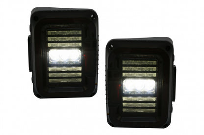 Fanali posteriori Full LED adatti per Jeep Wrangler JK (2007-2017) Fumè