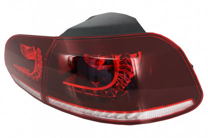 Fanali posteriori FULL LED adatti per VW Golf 6 VI (2008-2013) R20 Design Indicatore di direzione sequenziale dinamico rosso ciliegia (LHD e RHD)