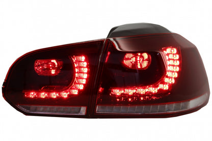 Fanali posteriori FULL LED adatti per VW Golf 6 VI (2008-2013) R20 Design Indicatore di direzione sequenziale dinamico rosso ciliegia (LHD e RHD)