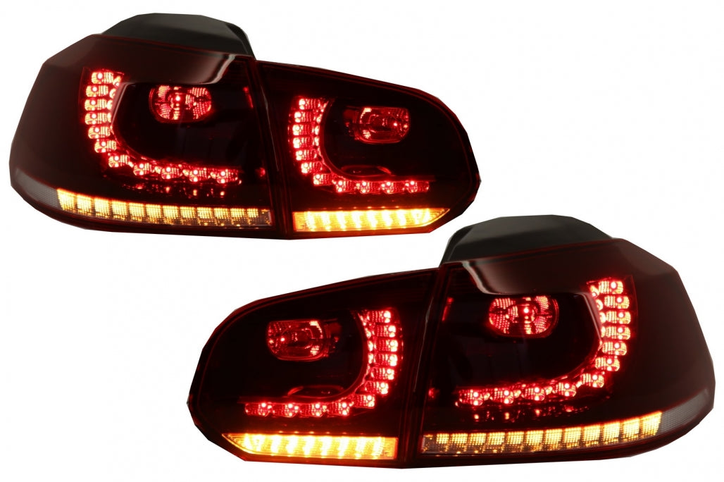 Fanali posteriori FULL LED adatti per VW Golf 6 VI (2008-2013) R20 Design Indicatore di direzione sequenziale dinamico rosso ciliegia (LHD e RHD)