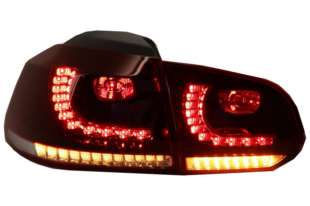 Fanali posteriori FULL LED adatti per VW Golf 6 VI (2008-2013) R20 Design Indicatore di direzione sequenziale dinamico rosso ciliegia (LHD e RHD)