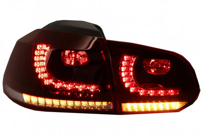 Fanali posteriori FULL LED adatti per VW Golf 6 VI (2008-2013) R20 Design Indicatore di direzione sequenziale dinamico rosso ciliegia (LHD e RHD)